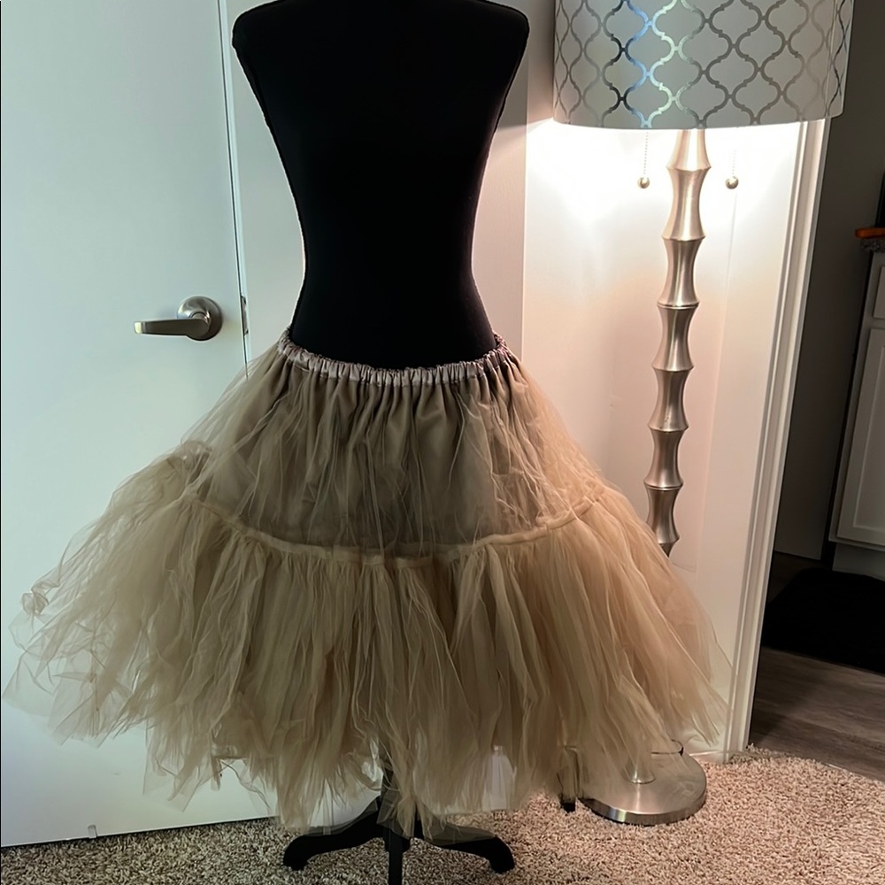 Elegant light brown Tulle Skirt